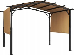 Záhradná pergola 3.05x3.05 m kovová s markízou, rozkladacia terasa, záhrada