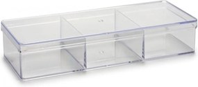Organizér na drobnosti, 3 priehradky, s vekom, transparentný CURAPROX, 20 x 7 x 4