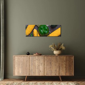 Obraz zeleniny (s hodinami) (90x30 cm)