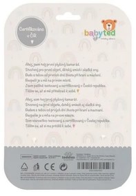 Usínačik babyted Zajačik, hryzátko, hrkálka plyš 25 x 25 cm, fialová