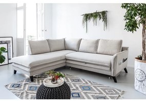 Svetlobéžová rozkladacia rohová pohovka Miuform Charming Charlie L, ľavý roh