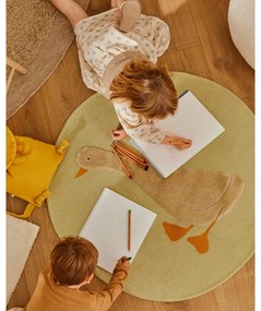 Svetložltý bavlnený detský koberec ø100 cm Milu – Kave Home