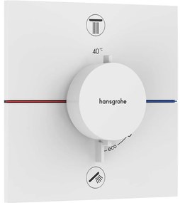 HANSGROHE ShowerSelect Comfort E termostat pod omietku pre 2 spotrebiče, so zabudovanou bezpečnostnou kombináciou podľa EN1717, matná biela, 15578700