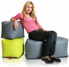 Sedací vak taburetka Cube S ekokoža TiaHome - limetková