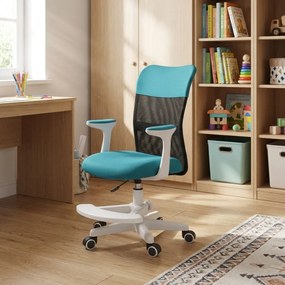 Detská stolička Neoseat MONKEY WHITE s podnožou — látka, biela / tyrkysová