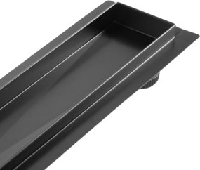 Rea Neox Pro Black, odtokový sprchový žľab 90 cm, čierna matná, REA-G7804