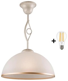 Brilagi - LED Luster na tyči ANTICO 1xE27/60W/230V biela patina