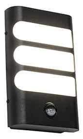 Vonkajšie nástenné svietidlo čierne vrátane LED so snímačom pohybu - Gaev