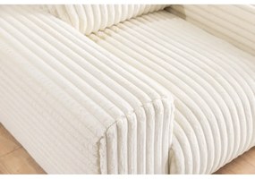 Krémové menčestrové kreslo Justin – Ropez