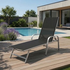 Polohovateľné relaxačné lehátko Avenberg MARGARITA čierna/strieborná