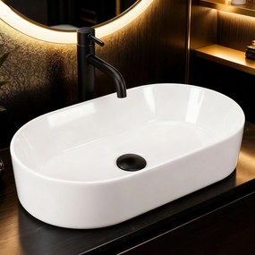 Rea Layla, umývadlo na dosku 530x300x115 mm, biela lesklá, REA-U9108