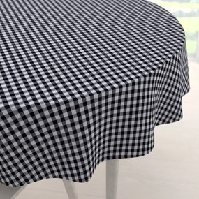 Biante Bavlnený okrúhly obrus Olivia OL-015 Čierno-biela kocka malá Ø 100 cm