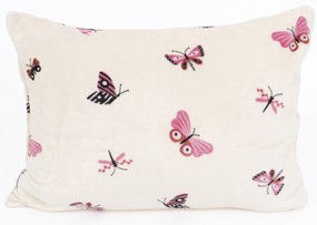 Obliečka na vankúš mikroplyš Exclusive 40 × 60 cm - Motýliky béžové