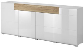 Komoda Tamie Tamie Typ 25 (lesklá biela + dub sanremo). Akcia -20%. Vlastná spoľahlivá doprava až k Vám domov. 1030181