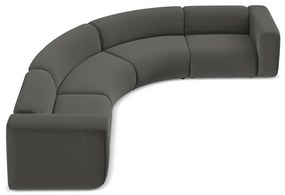 Sivá zamatová rohová pohovka Ekahi – Makamii