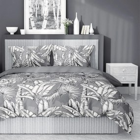 Bavlnená posteľná bielizeň s dokonalým vzorom palmy 2 časti: 1ks 140x200 + 1ks 70x80 Šedá