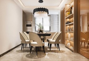 Toolight Toolight, krištáľové stropné svietidlo 4xE14 APP1481-1C, čierna, OSW-05061