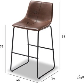 Sada 2 barových tmavohnedých stoličiek Furnhouse Indiana