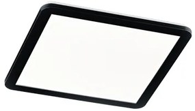 Štvorcové stropné svietidlo čierne 40 cm vrátane LED 3-stupňovo stmievateľné IP44 - Lope