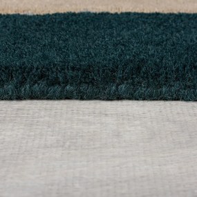 Tmavozelený ručne tkaný vlnený koberec 120x180 cm Labyrinth Shaped – Flair Rugs