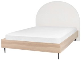 Čalúnená posteľ 140 x 200 cm biela MILLAY Beliani