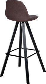 Barová stolička Corbin Square - látka, čierny rám - hnedá