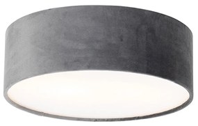 Moderné stropné svietidlo sivé 30 cm so zlatým vnútrom - Drum