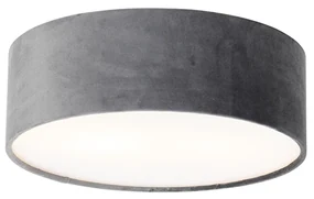 Moderné stropné svietidlo sivé 30 cm so zlatým vnútrom - Drum