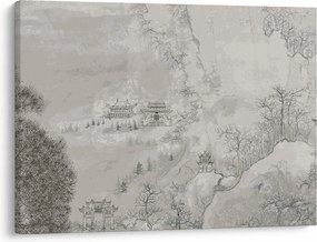 Obraz - Čínska krajina (70x50 cm)
