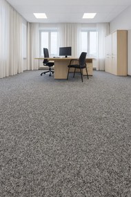 Vebe, Metrážny koberec Santana 14 šedý s podkladom gél, záťažový, na mieru, šíře 4m, šedá, guma (gél - protišmykový), chodba / predsieň