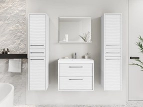 Kúpelňový nábytok Tomeq III, Farby: biela / biela fala, Sifón: bez sifónu, Umývadlová batéria: Maro Blo 020M