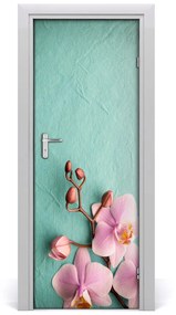 Samolepiace fototapety na dvere ružová orchidea 95x205 cm