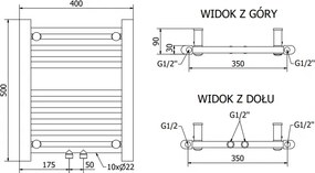 Mexen Mars, elektrické vykurovacie teleso 500 x 400 mm, 300 W, antracitová, W110-0500-400-2300-66