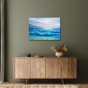 Obraz - Olejomaľba mora s čajkami (70x50 cm)