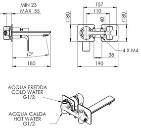 Matne čierna podomietková umývadlová batéria (1 výstup) Pax – Sapho