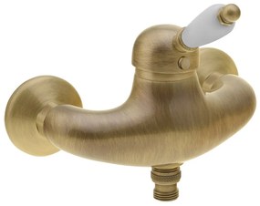 Sapho Sapho, KIRKÉ WHITE nástenná sprchová batéria, biela páčka, bronz, KI11BB