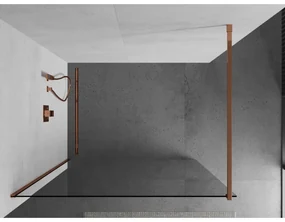 Mexen Kioto, sprchová zástena 50x200 cm, 8mm číre sklo, profil ružové zlato, 800-050-101-60-00