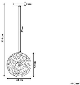 Medená závesná lampa LEMME Beliani