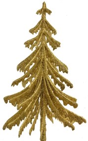 Vianočná zlatá umelá trblietavá dekorácia zápich stromček - 17*8*37 cm