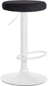 Barová stolička Ponte - zamat, biely rám - Čierna