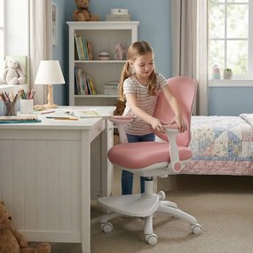 Detská rastúca stolička Neoseat KIDDY ONE — látka, ružová