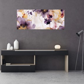 Obraz - Akvarelové kvety (120x50 cm)