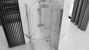 Rea Fold N2, sprchový kút so skladacími dverami 120(dvere) x 110(dvere), 6mm číre sklo, chrómový profil, KAB-00019