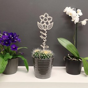 AMADEA Drevený zápich kvetina - Faith, dĺžka 28 cm