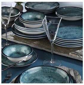 18-dielna jedálenská súprava z modrého porcelánu