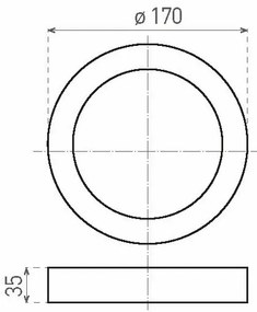 LED Stropné svietidlo FENIX LED/12W/230V 2800K pr. 17 cm