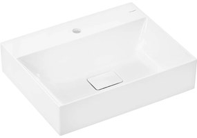 HANSGROHE Xevolos E zápustné umývadlo na dosku s otvorom (spodná strana brúsená), bez prepadu, 600 x 480 mm, biela, s povrchom SmartClean, 61094450