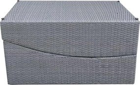 Polohovateľné ratanové lehátko SAVANA sivá/béžová