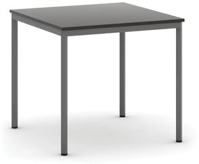 Jedálenský stôl, 800 x 800 mm, tmavo sivá podnož, wenge