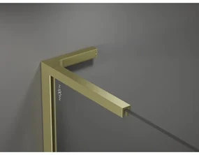 Mexen Velar L Duo, posuvné sprchové dvere do otvoru 150 cm, 8mm šedé sklo, zlatá matná, 871-150-003-42-55